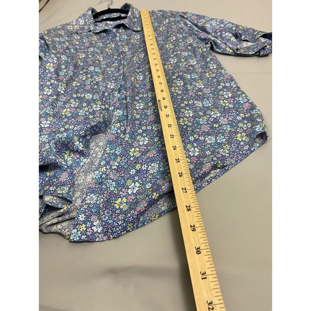Frankies Bikinis Silk Ditsy Floral Button Up Cover up Top size Small Beach boho